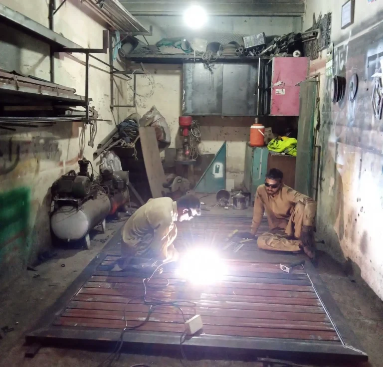 Welding work in the Ramzan Steel Works workshop